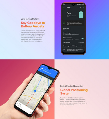 [Entrepôt HK] Ulefone Note 8, 2 Go + 16 Go, Deux caméras arrière, identification de visage, 5,5 pouces Android 10,0 GO MKT6580 Quad-core jusqu'à 1,3 GHz, réseau: 3G, double SIM (vert) SU494G1210-017